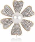  Arannyal Bevont Ezüst Bross Fehér Édesvízi Gyönggyel
