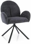 SIGNAL MEBLE Planet Raven Forgó Étkezőszék Sötétszürke Szövet Fekete Vázzal