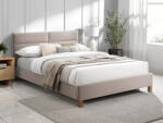 SIGNAL MEBLE Sierra Velvet Bézs Bársony Kárpitozott Tölgyfa Ágy 140x200 (SIERRAV140BED)