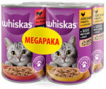Whiskas WHISKAS Adult TIN 4X400G - nedves macskaeledel szószban (2x CSIRKÉVEL, 2x MARHAHÚSSAL)