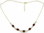  Arannyal Bevont Ezüst Nyaklánc Barton Gránáttal és Fehér Topázzal, Y62487