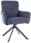 SIGNAL MEBLE Basil Vardo Forgó Étkezőszék Tintakék Szövet Fekete Vázzal