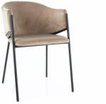 SIGNAL MEBLE Bono Velvet Bézs Bársony Étkezőszék Fekete Fém Vázzal