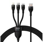 Baseus Flash Series Ii Adatkábel 3in1 Usb - Type-C/Lightning/Microusb, 120cm, Fekete
