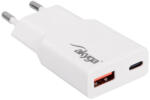 Akyga AK-CH-27 USB-A/USB-C PD 30W Quick Charge 3.0 GaN White (AK-CH-27) - mzona