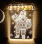 Hurtnet 3D LED-es Ólomüveg Ablakdísz Karácsonyi Fények Mikulás (2266)