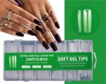 Evershine Soft Gel Tips Clear Műköröm zselés átlátszó hosszú 240 db Négyzet (SGT)