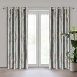 Takoy Draperie gata făcută IDALIA din velur decorată cu un imprimeu de frunze umbrite 140 x 250 cm