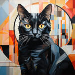 Takoy Panel vízálló poliészterből 50x50 fekete macska