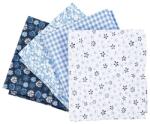  Patchwork szövet - kék - 4 db - 45 x 55 cm (pamut anyag)