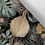 Takoy Vízálló poliészter TD/NS mintás - arany-zöld levelek fekete