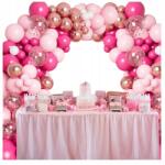 Balonowy Świat Lufi Dekoráció Rózsaszín Születésnapi Girland Baba Shower Keresztelő Lány