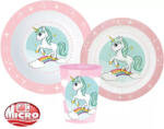  Unikornis Range étkészlet, micro műanyag szett, pohárral 260 ml (JVL11162) - oliviashop