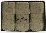 SOFT COTTON LORA kis törölközős ajándékcsomag, 3 db Khaki