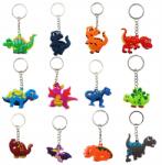  12x Kulcstartók Medálok Dinoszauruszok Szilikon Szett Gyerekeknek