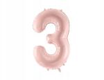 Party Deco Fólia lufi ''3'', 72cm, világos rózsaszín