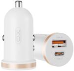 XO CC56 autós töltő 35W USB és USB-C smart autós gyorstöltő car charger autóstöltő fehér