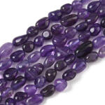  Ametiszt Ásványtörmelék Ásványgyöngy Gyöngyfüzér 5-13x4-9x3-9mm
