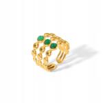  Állítható arany gyűrű zöld kövekkel - elegancia és boho stílus