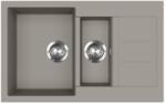 Evido CUBO 6 S Compact gránit mosogató, 800 x 500 mm, platina (442062) - novatop