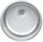 Evido RONDO rozsdamentes mosogató, kerek, egymedence, natúr, 44, 6 cm átmérő, 1, 5" lefolyógarnitúra (442002) - novatop