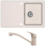 Evido Home 45S gránit mosogató bézs + EVIDO PINGUIN csaptelep bézs (105546SET) - novatop