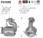 AS Filtru Funingine/Particule, Sist. De Esapament Fd1050 Subaru Trezia Toyota Auris (FD1050)