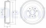 DELPHI Tambur Frana Bf767 Fiat 500L/Doblo/Tipo Opel Combo (BF767)