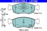 ATE Set Placute Frana, Frana Disc 13.0470-7360.2 Abarth 500E Fiat 500/500 C/500E (13.0470-7360.2)
