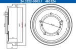 ATE Tambur Frana 24.0222-0003.1 Suzuki Grand Vitara I/Grand Vitara Ii