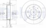 DELPHI Disc Frana Bg3971 Mitsubishi Colt/Colt Czc Vi/Colt Vi Smart Forfour (BG3971)