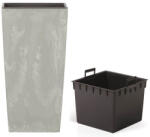 Prosperplast Ghiveci cu inserție URBI SQUARE BETON EFFECT gri 17 cm