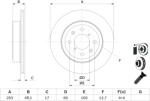 Bosch Disc Frana 0986479E75 Opel Agila Subaru Justy Iii Suzuki Ignis Ii/Wagon R (0986479E75)