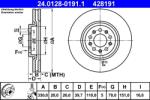 ATE Disc Frana 24.0128-0191.1 Alfa Romeo 159/Brera/Giulietta/Spider Jeep Cherokee