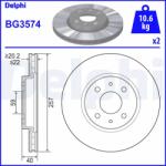DELPHI Disc Frana Bg3574 Alfa Romeo Mito Chrysler Ypsilon Citroën Nemo Fiat 500/500 C