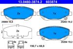 ATE Set Placute Frana, Frana Disc 13.0460-3874.2 Toyota Avensis/Verso