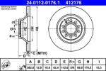 ATE Disc Frana 24.0112-0176.1 Audi A6 C6 (24.0112-0176.1)