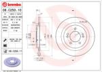 BREMBO Disc Frana 08. C250.11 Hyundai I30/I30 Kombi Kia Cee'D/Cee'D Sportswagon