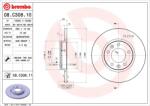 BREMBO Disc Frana 08. C308.11 Citroën Berlingo/Berlingo Multispace/C4 Picasso I (08.C308.11)