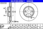 ATE Disc Frana 24.0128-0256.1 Hyundai Sonata V/Tucson/I40 I/I40 I Cw/I40 I Kombi