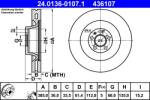 ATE Disc Frana 24.0136-0107.1 Audi A6 C6
