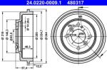 ATE Tambur Frana 24.0220-0009.1 Ford Fiesta/Fiesta Vi/Ka+ Iii