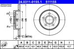 ATE Disc Frana 24.0311-0155.1 Ford C-Max/Focus C-Max/Focus Ii