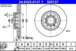 ATE Disc Frana 24.0325-0137.1 Audi A4 B6/A4 B7/A6 C5 Seat Exeo Skoda Superb I