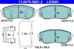 ATE Set Placute Frana, Frana Disc 13.0470-5681.2 Hyundai Santa Fe Iv Kia Sorento Iii (13.0470-5681.2)