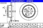 ATE Disc Frana 24.0110-0212.1 Honda Accord Iii/Accord Iii Aerodeck/Civic Iv/Civic Vi (24.0110-0212.1)