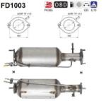 AS Filtru Funingine/Particule, Sist. De Esapament Fd1003 Ford C-Max/Focus C-Max