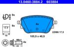 ATE Set Placute Frana, Frana Disc 13.0460-3884.2 Mercedes-Benz A-Class/B-Class/Cla