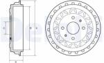 DELPHI Tambur Frana Bf663 Fiat 500E (BF663)