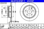 ATE Disc Frana 24.0112-0187.1 Opel Insignia A/Insignia A Country Saab 9-5